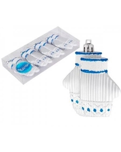 Елочная игрушка Варежки 007449 (4 шт, серебро) Волшебная страна