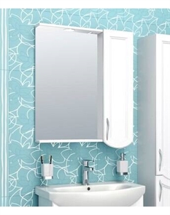 Шкаф с зеркалом для ванной Runo Неаполь 65 правый