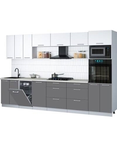 Кухонный гарнитур Интерлиния Мила Gloss 3.3-ПМ3
