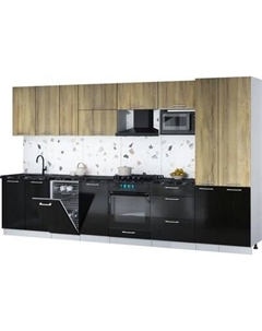 Кухонный гарнитур Интерлиния Мила Gloss 3.6-ПМ4