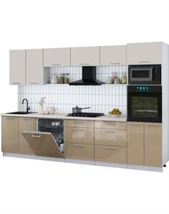 Кухонный гарнитур Интерлиния Мила Gloss 3.2-ПМ1