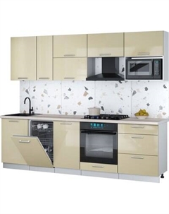 Кухонный гарнитур Интерлиния Мила Gloss 2.6-ПМ4