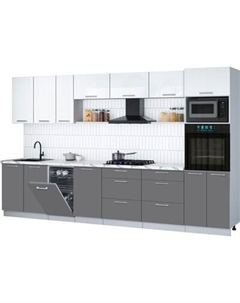 Кухонный гарнитур Интерлиния Мила Gloss 3.5-ПМ3