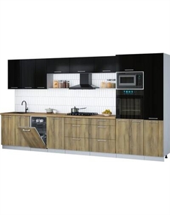 Кухонный гарнитур Интерлиния Мила Gloss 3.9-ПМ3
