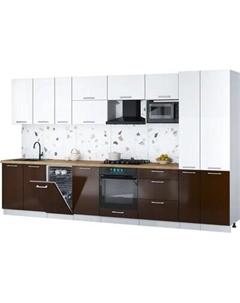 Кухонный гарнитур Интерлиния Мила Gloss 3.6-ПМ4