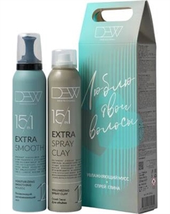 Набор косметики для волос Dew Professional Cпрей-глина для объема 15 в 1 + Мусс Увлажняющий разглаживающий Dew professional
