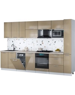 Кухонный гарнитур Интерлиния Мила Gloss 3.2-ПМ4