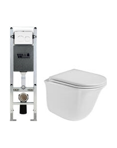 Унитаз подвесной с инсталляцией WeltWasser Amberg 350 ST + Telbach 004 GL-WT + Amberg RD-WT Weltwasser