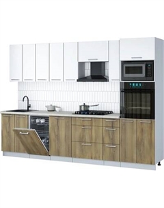 Кухонный гарнитур Интерлиния Мила Gloss 3.0-ПМ3