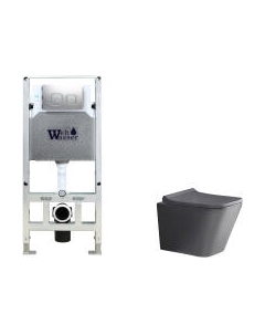 Унитаз подвесной с инсталляцией WeltWasser Amberg 506 ST + Gelbach 041 MT-GR + Amberg RD-CR Weltwasser