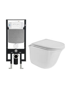 Унитаз подвесной с инсталляцией WeltWasser Amberg 497 + Telbach 004 GL-WT + Amberg RD-WT Weltwasser