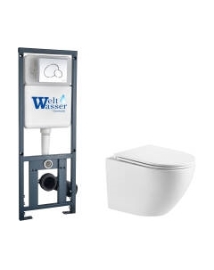 Унитаз подвесной с инсталляцией WeltWasser Marberg 410 + Merzbach 043 GL-WT + Mar 410 RD-CR Weltwasser
