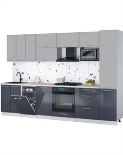 Кухонный гарнитур Интерлиния Мила Gloss 3.1-ПМ4