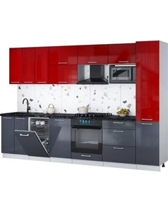 Кухонный гарнитур Интерлиния Мила Gloss 3.1-ПМ4