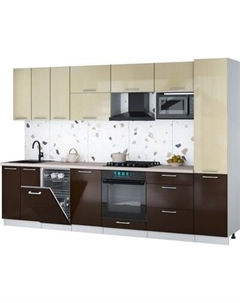 Кухонный гарнитур Интерлиния Мила Gloss 3.1-ПМ4