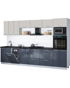 Кухонный гарнитур Интерлиния Мила Gloss 3.3-ПМ3