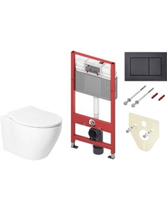 Унитаз подвесной с инсталляцией Saniteco KW-99046 + TECE 9400414