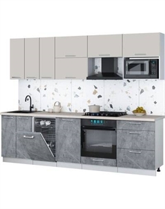 Кухонный гарнитур Интерлиния Мила Gloss 2.7-ПМ4