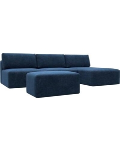 Комплект мягкой мебели Лига Диванов Лига-060 НПБ Лонг угол универсальный с пуфом / 129529 Лига диванов