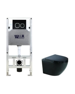 Унитаз подвесной с инсталляцией WeltWasser Amberg 506 ST + Merzbach 043 MT-BL + Amberg RD-BL Weltwasser