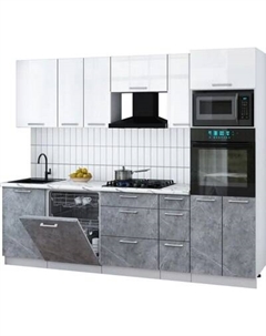 Кухонный гарнитур Интерлиния Мила Gloss 2.6-ПМ1