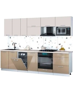 Кухонный гарнитур Интерлиния Мила Gloss 2.9-ПМ4