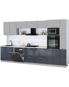 Кухонный гарнитур Интерлиния Мила Gloss 3.5-ПМ1