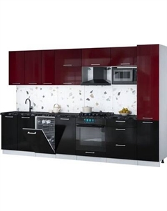 Кухонный гарнитур Интерлиния Мила Gloss 3.3-ПМ4