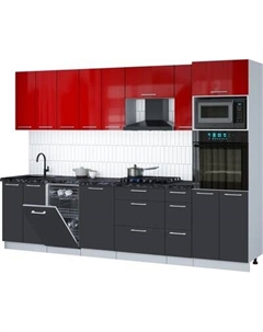 Кухонный гарнитур Интерлиния Мила Gloss 3.0-ПМ3