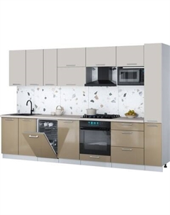 Кухонный гарнитур Интерлиния Мила Gloss 3.2-ПМ4
