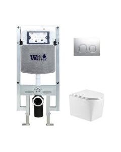 Унитаз подвесной с инсталляцией WeltWasser Amberg 497 ST + Nesenbach 004 GL-WT + Amberg RD-CR Weltwasser