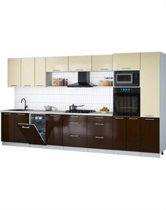 Кухонный гарнитур Интерлиния Мила Gloss 3.9-ПМ3