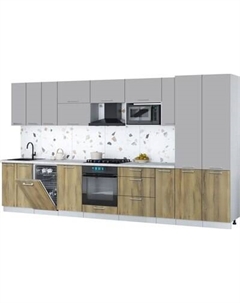 Кухонный гарнитур Интерлиния Мила Gloss 3.8-ПМ4