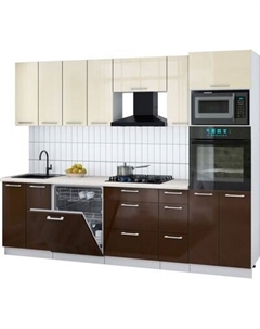 Кухонный гарнитур Интерлиния Мила Gloss 2.7-ПМ1