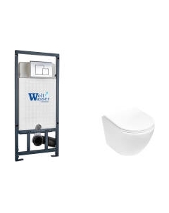 Унитаз подвесной с инсталляцией WeltWasser Marberg 507 + Merzbach 043 MT-WT + Mar 507 SE-CR Weltwasser