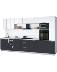 Кухонный гарнитур Интерлиния Мила Gloss 3.6-ПМ3
