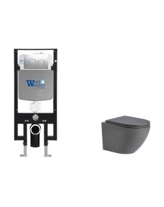 Унитаз подвесной с инсталляцией WeltWasser Amberg 497 + Merzbach 043 MT-GR + Amberg RD-MT CR Weltwasser