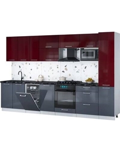 Кухонный гарнитур Интерлиния Мила Gloss 3.3-ПМ4