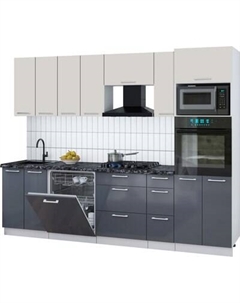 Кухонный гарнитур Интерлиния Мила Gloss 2.7-ПМ1
