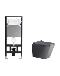 Унитаз подвесной с инсталляцией WeltWasser Amberg 506 + Gelbach 041 MT-GR + Amberg RD-WT Weltwasser