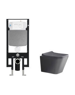 Унитаз подвесной с инсталляцией WeltWasser Amberg 497 + Gelbach 041 MT-GR + Amberg RD-WT Weltwasser