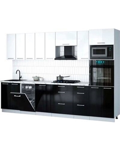 Кухонный гарнитур Интерлиния Мила Gloss 3.1-ПМ3