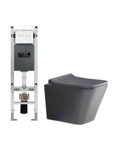 Унитаз подвесной с инсталляцией WeltWasser Amberg 350 ST + Gelbach 041 MT-GR + Amberg RD-WT Weltwasser