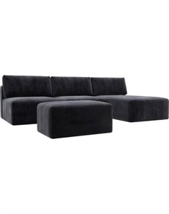 Комплект мягкой мебели Лига Диванов Лига-060 НПБ Лонг угол универсальный с пуфом / 129516 Лига диванов