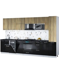 Кухонный гарнитур Интерлиния Мила Gloss 3.4-ПМ4