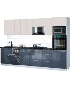Кухонный гарнитур Интерлиния Мила Gloss 3.1-ПМ3