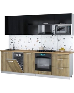 Кухонный гарнитур Интерлиния Мила Gloss 2.6-ПМ4
