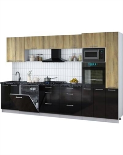 Кухонный гарнитур Интерлиния Мила Gloss 3.3-ПМ1
