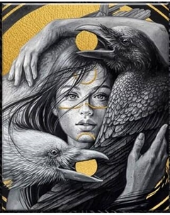 Картина по номерам Флюид Девушка и вороны 40x50 / BHR0574