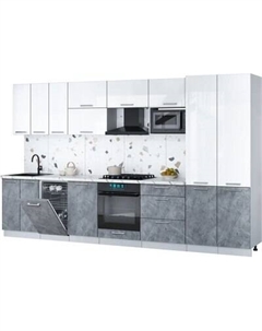 Кухонный гарнитур Интерлиния Мила Gloss 3.5-ПМ4